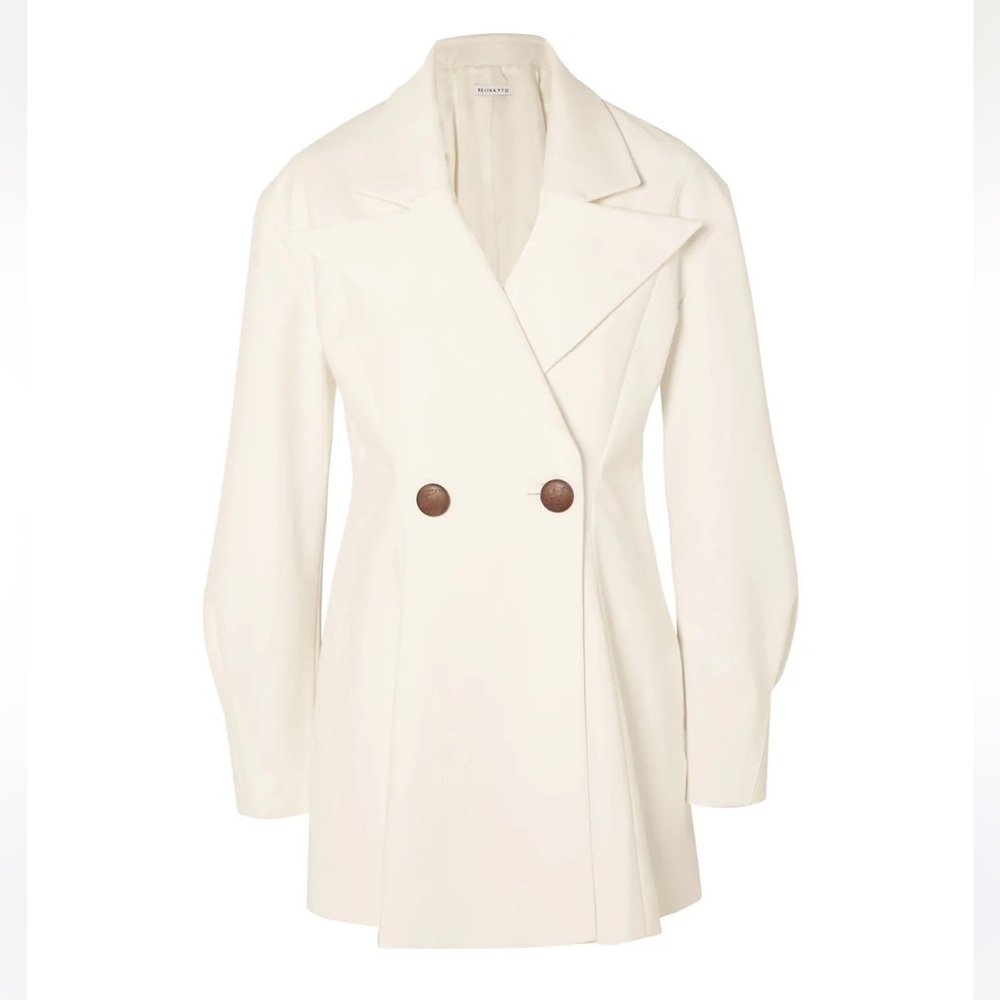 Rejina Pyo White Cotton Blazer Mini Dress Size 2 Quiet Luxury Tailored